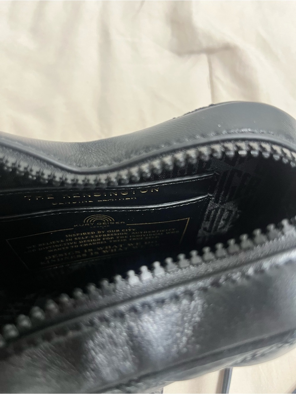 Kurt Geiger Kensington Black Quilted Heart Crossbody Bag - Picture 9 of 14